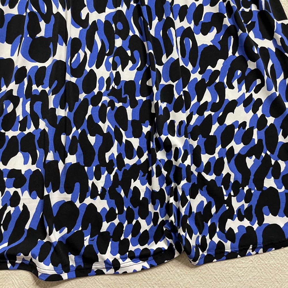 Leota Mindy Snow Leopard Print Midi Dress 1X - Picture 2 of 8